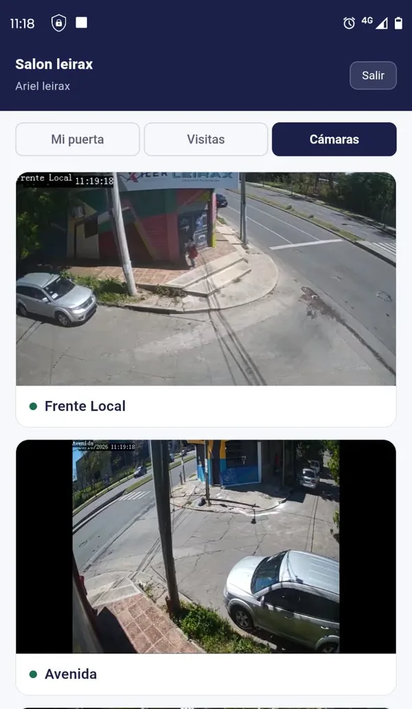 Cámaras del edificio en el teléfono